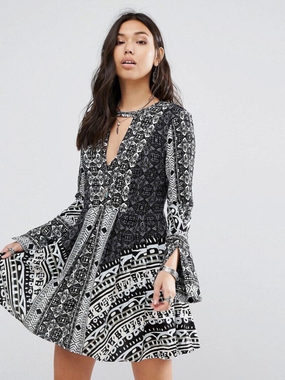 Free People Black Tegan Tunic Dress Size 4